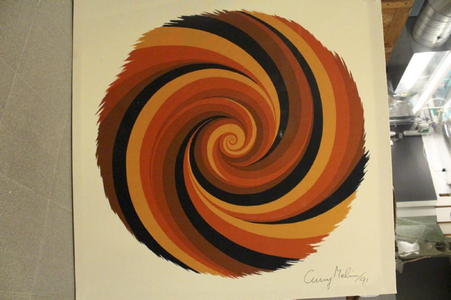 Textiltavla, Curry Melin (1923-2005), 'Hurricane', 1991, 120x120